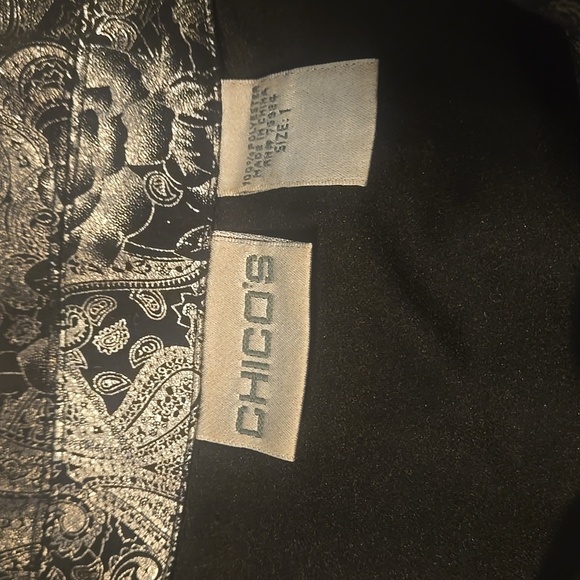 Chico's Black and Silver Paisley Jacket - Picture 3 of 4